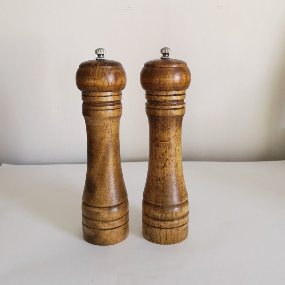 Wood‎ Salt And Pepper Grinder Set, Salt Mill Pepper Grinder Set- 8inch